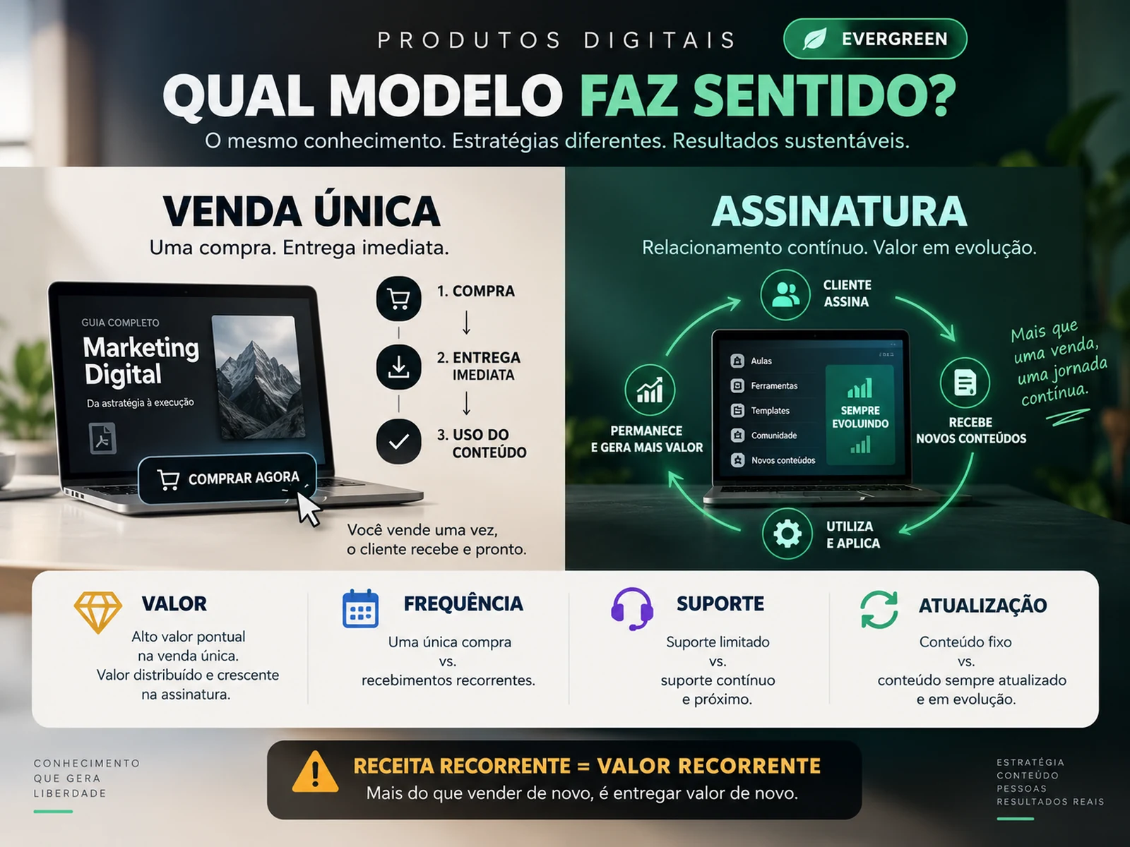 Comparação entre pacote único e várias ferramentas conectadas com critérios de custo, integração, administração e saída
