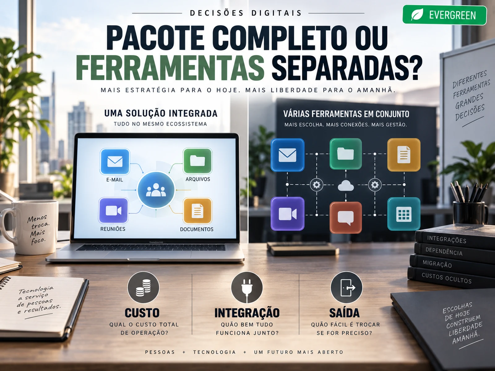 Comparação entre venda única e assinatura por valor entregue, frequência de uso, suporte, atualização e churn