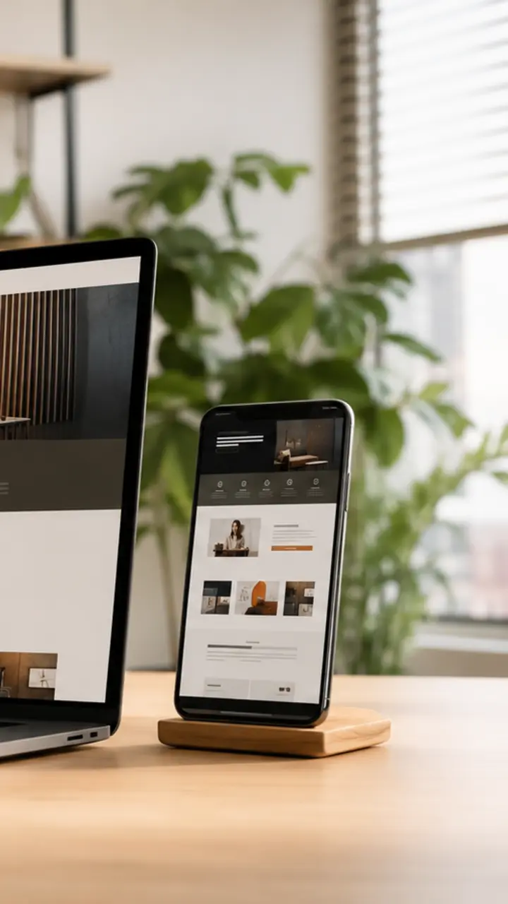 Landing page profissional apresentada em celular